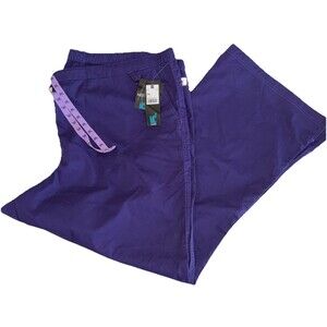 NWT Plus Ladies Med Couture Scrub Plum Purple Drawstring Pockets Pants Size 3XL